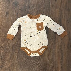 Carhartt Kids Bodysuit in Cream and Brown